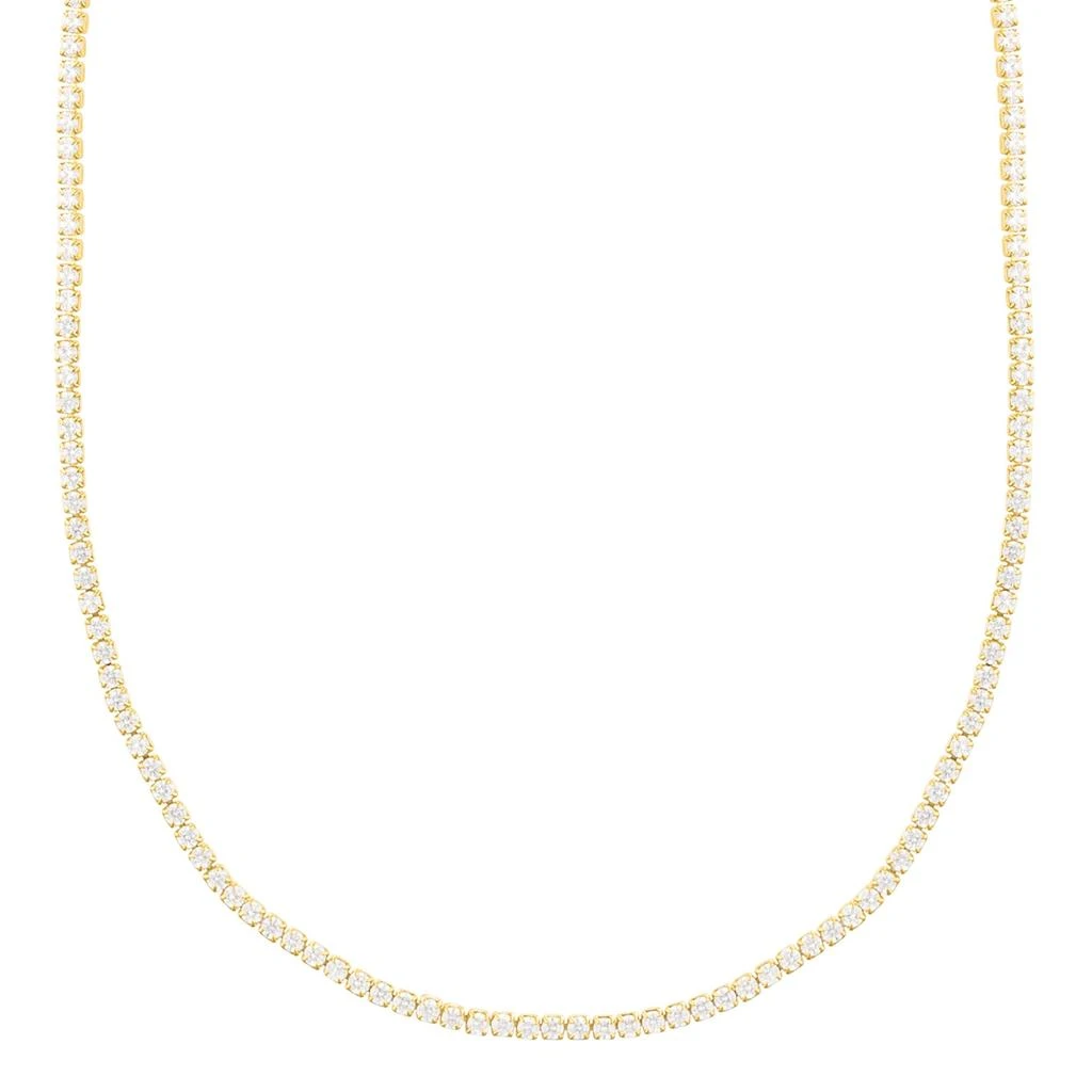 ADORNIA 14k Gold Plated Micro Tennis Necklace 1