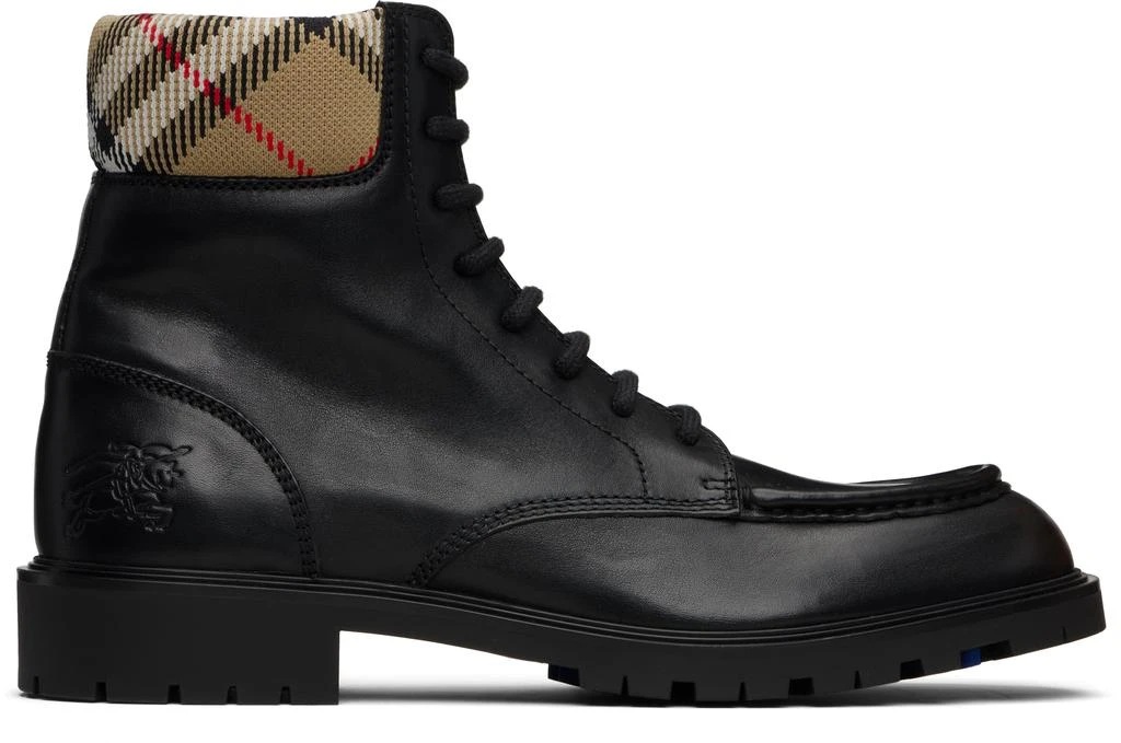 Burberry Black Leather Rogue Combat Boots - Compare Prices  display picture 1