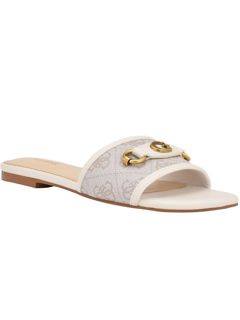 GUESS Womens Faux Leather Slip On Slide Sandals 1