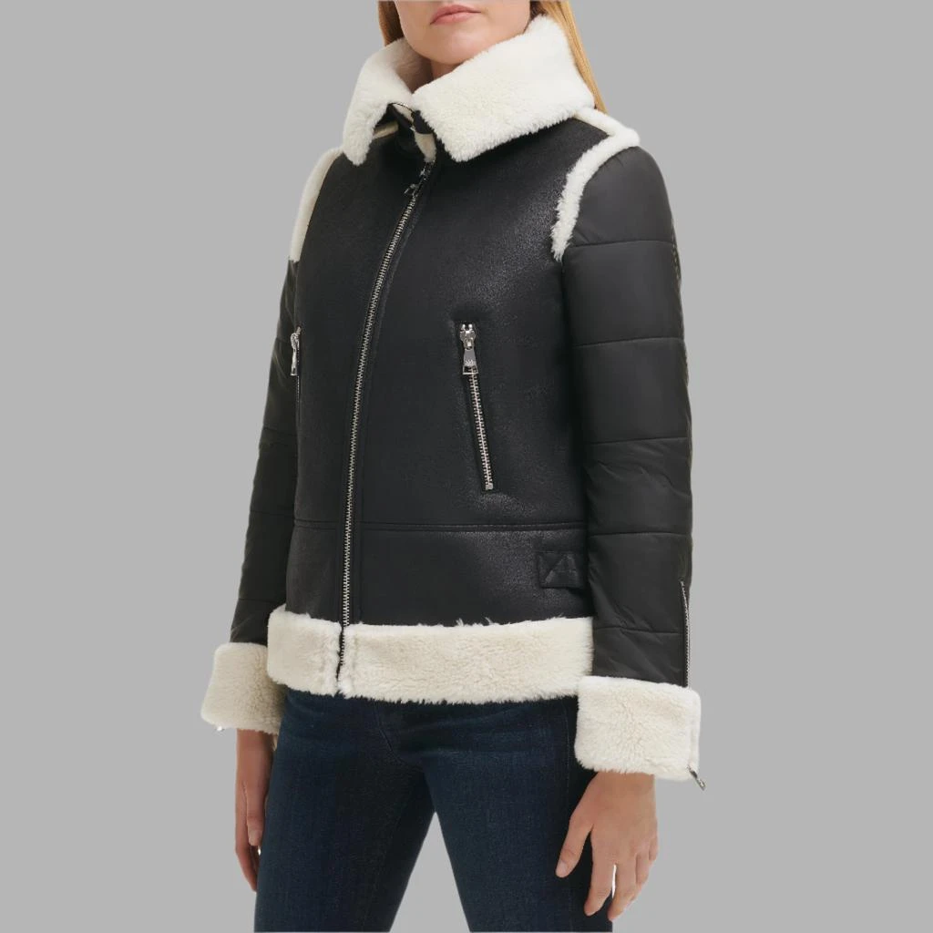 Karl Lagerfeld Paris FAUX SHERPA PUFFER COAT 4