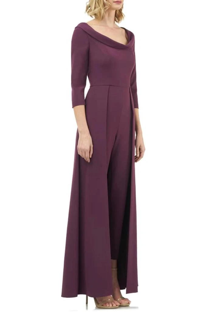 Kay Unger Kay Unger - Fold Over Solid Stretch Crepe Jumpsuit 3