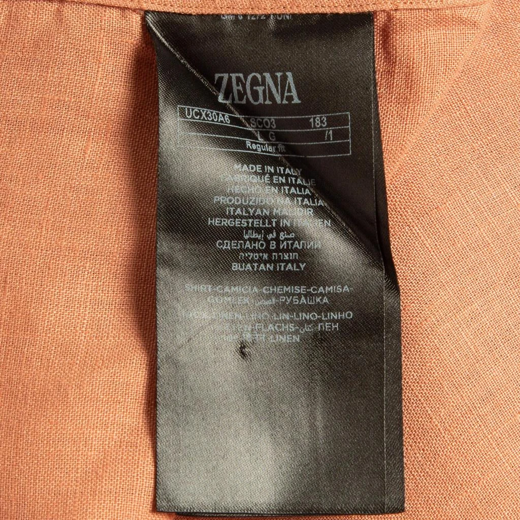 Ermenegildo Zegna Ermenegildo Zegna Dust Pink Linen Short Sleeve Shirt L 5