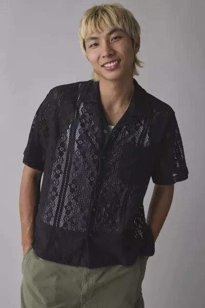 Urban Outfitters UO Liam Lace Short Sleeve Shirt 3