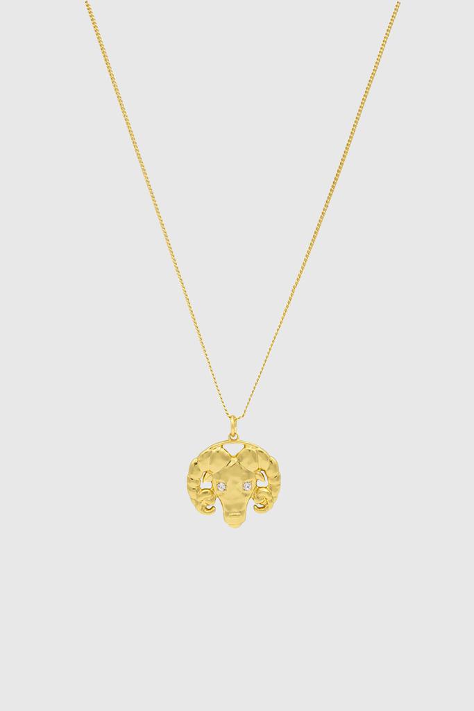 Rebecca Minkoff Aries Zodiac Medallion Necklace