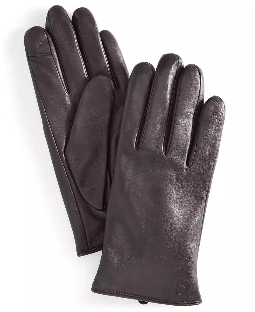 Cole Haan Leather Cashmere Blend Lined Basic Tech Tip Gloves 1
