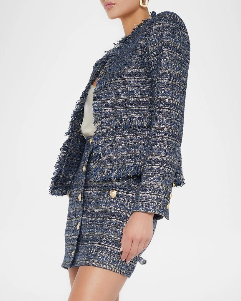 L'Agence Angelina Metallic Tweed Jacket 6