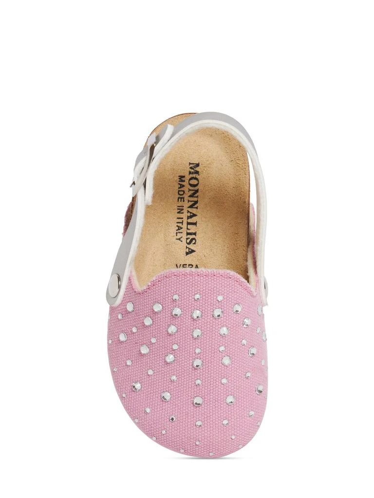 MONNALISA Denim Sabot Sandals W/crystals 3