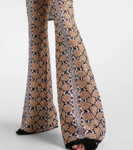 Balmain Snake-print flared pants 5