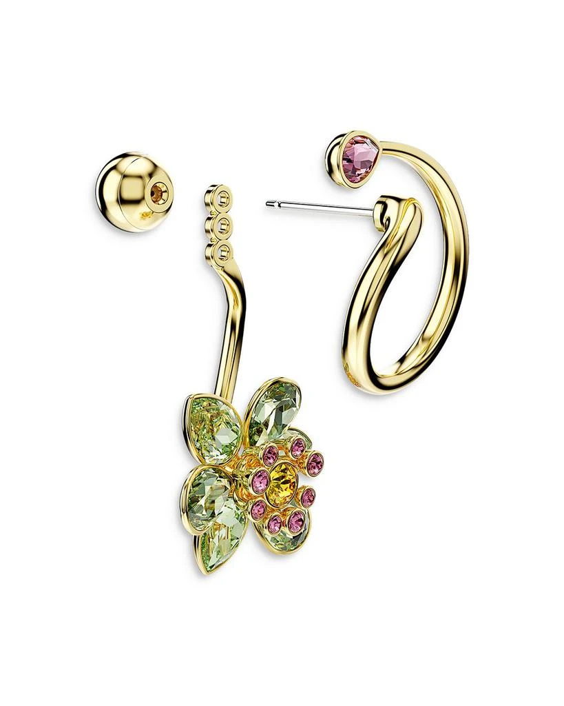 Swarovski Idyllia Crystal Flower Asymmetrical Drop Earrings 3