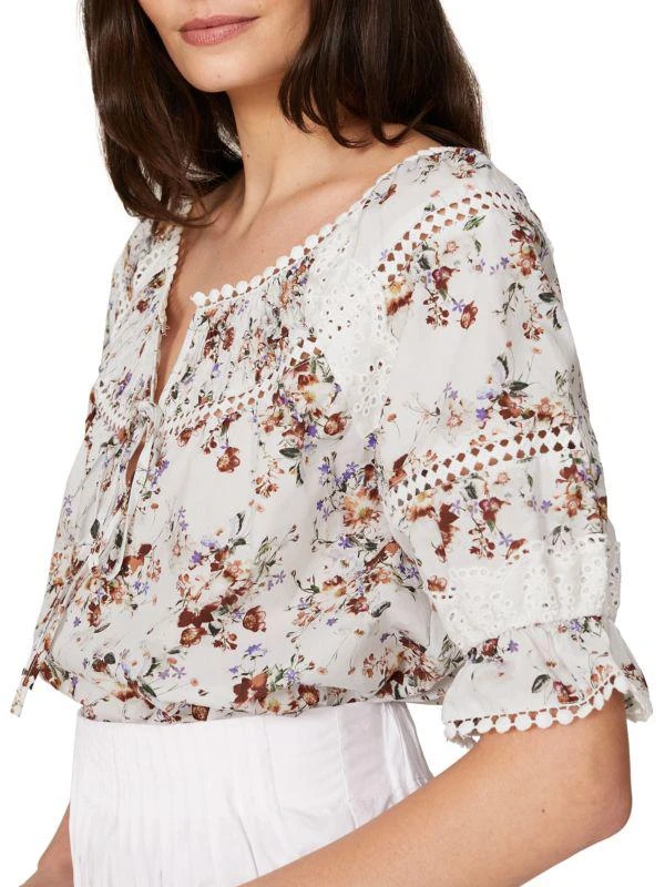 MARISSA WEBB Floral Inset Tie Top 3