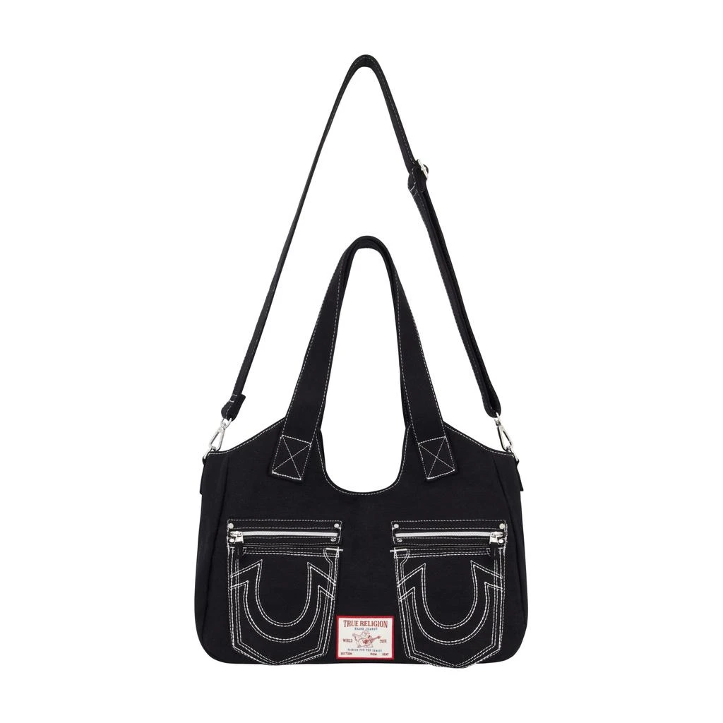 True Religion True Religion Horseshoe Stitch BLACK Satchel 4