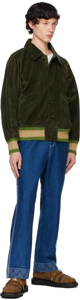 BODE Khaki Peerie Rib Banbury Bomber Jacket 4