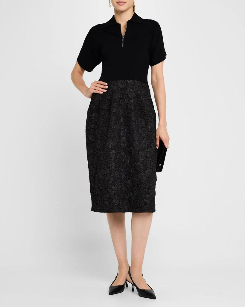 Derek Lam Antoinette Mixed-Media Midi Polo Dress 4