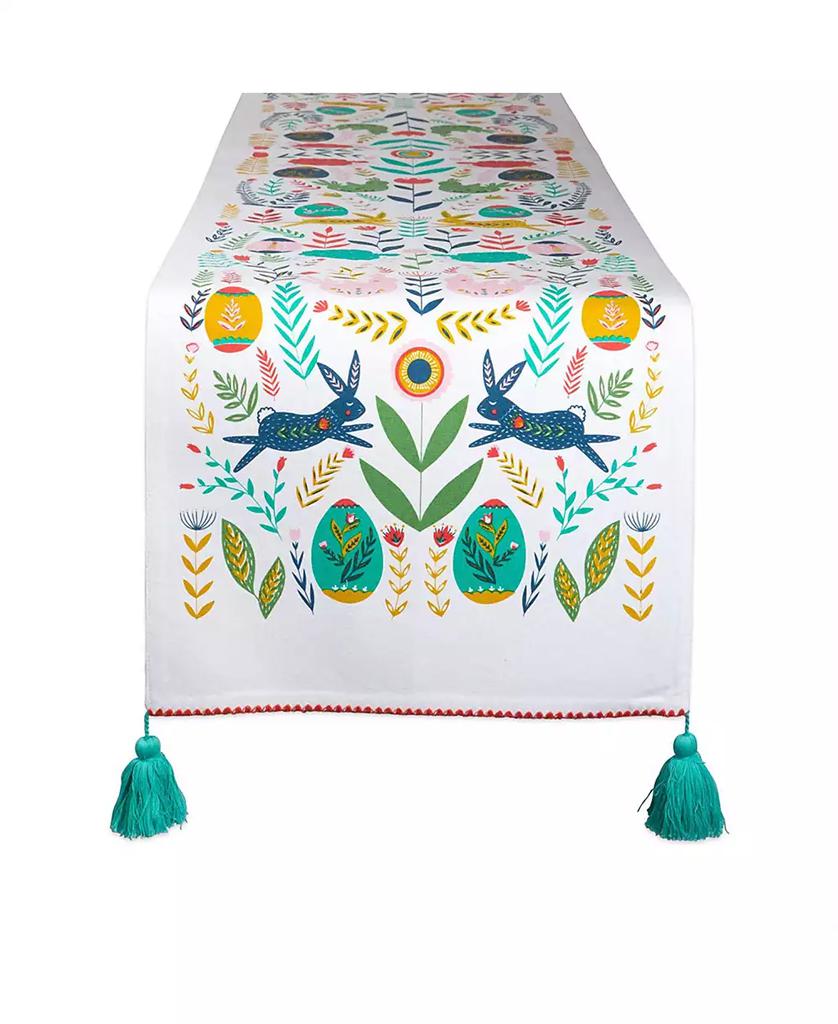 Design Imports Easter Folk Garden Embellished Table Runner