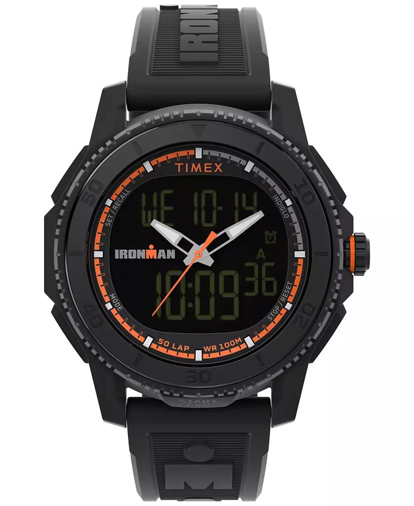Timex Men's Digital Black Polyurethane Strap Watch, 47mm