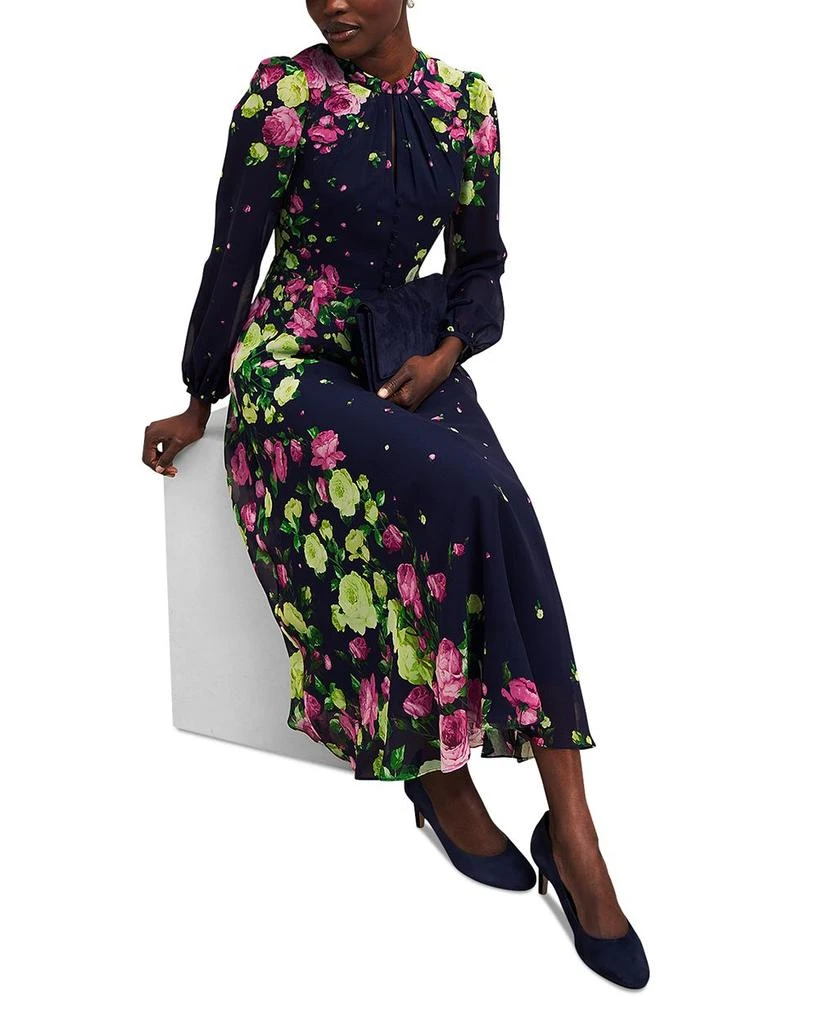 HOBBS LONDON Eva Floral Print Silk Midi Dress 5
