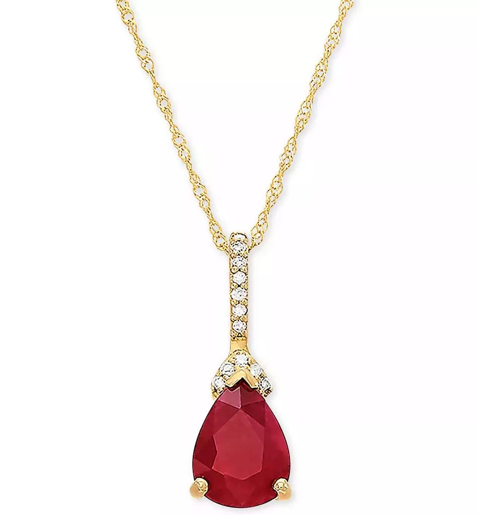 Macy
s Ruby (1-1/3 ct. t.w.)
Diamond Accent 18" Pendant Necklace in 14k Gold