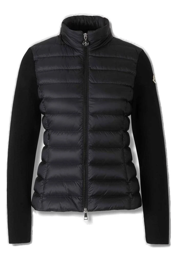 Moncler Moncler Logo Patch Zip-Up Panelled Cardigan 1