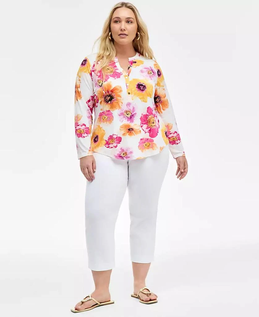 INC International INC International Concepts Plus Size Printed Split-Neck Top, Exclusively at Macy's 3