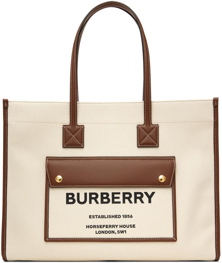 ハンドバッグ Burberry Ivory Leather Knight Arc Handbag Burberry Ivory Leather Knight Arc Handbag | italist, ALWAYS