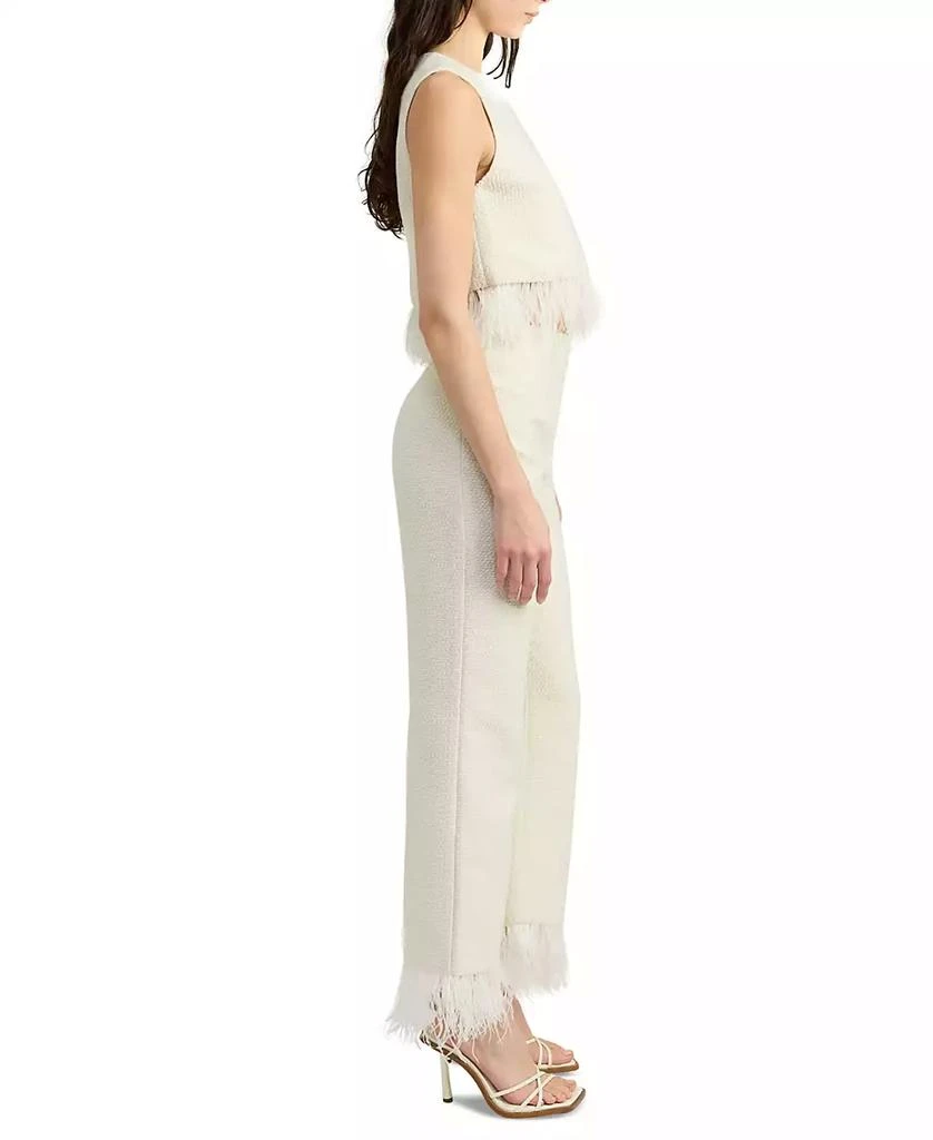 En Saison Women's Arden High-Rise Feather-Trim Pants 6