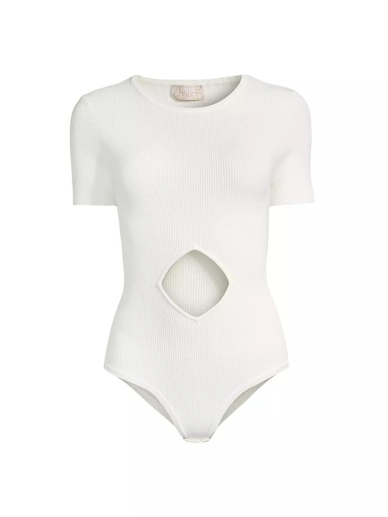 Victor Glemaud Rib-Knit Diamond Cut-Out Bodysuit 1