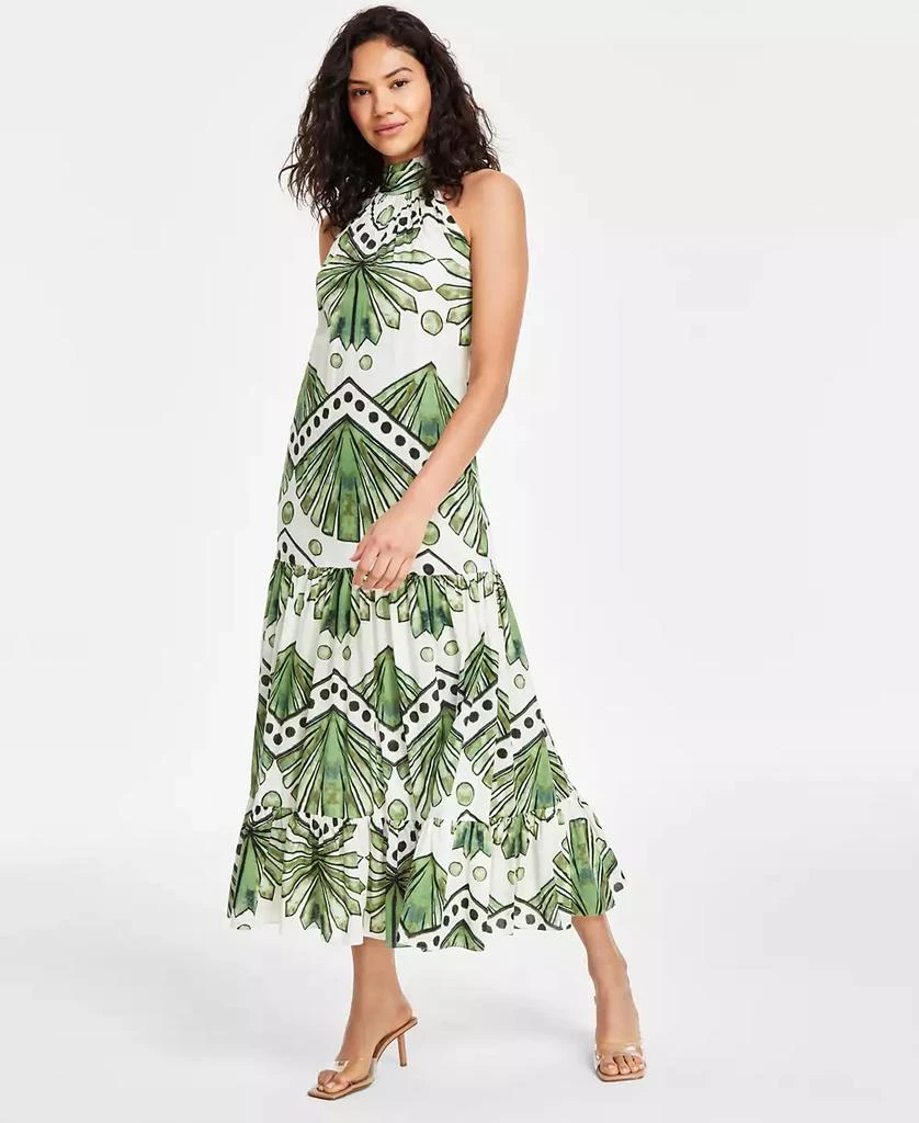 Shop Women's Printed Cotton Halter Mock Neck Maxi Dress on Sale at  BeyondStyle  Get 69% Off Women's Printed Cotton Halter Mock Neck Maxi Dress  with Limited-Time Flash Deals, Exclusive Discounts, and