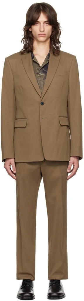 Dries Van Noten Brown Single-Breasted Cotton Suit 1