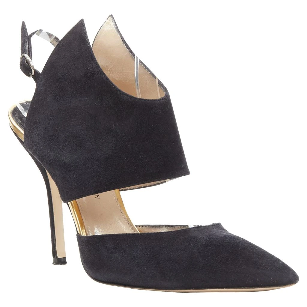 Paul Andrew Suede Pointed Winged Dorsay Pump 2