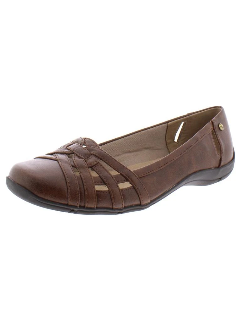 LifeStride Diverse  Womens Faux Leather Square Toe Flats 11
