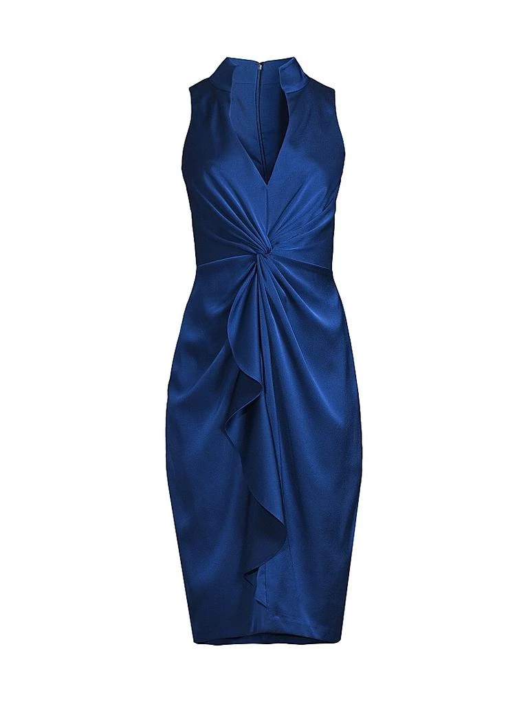 Aidan Mattox Crepe-Back Satin Twist Cocktail Dress 1