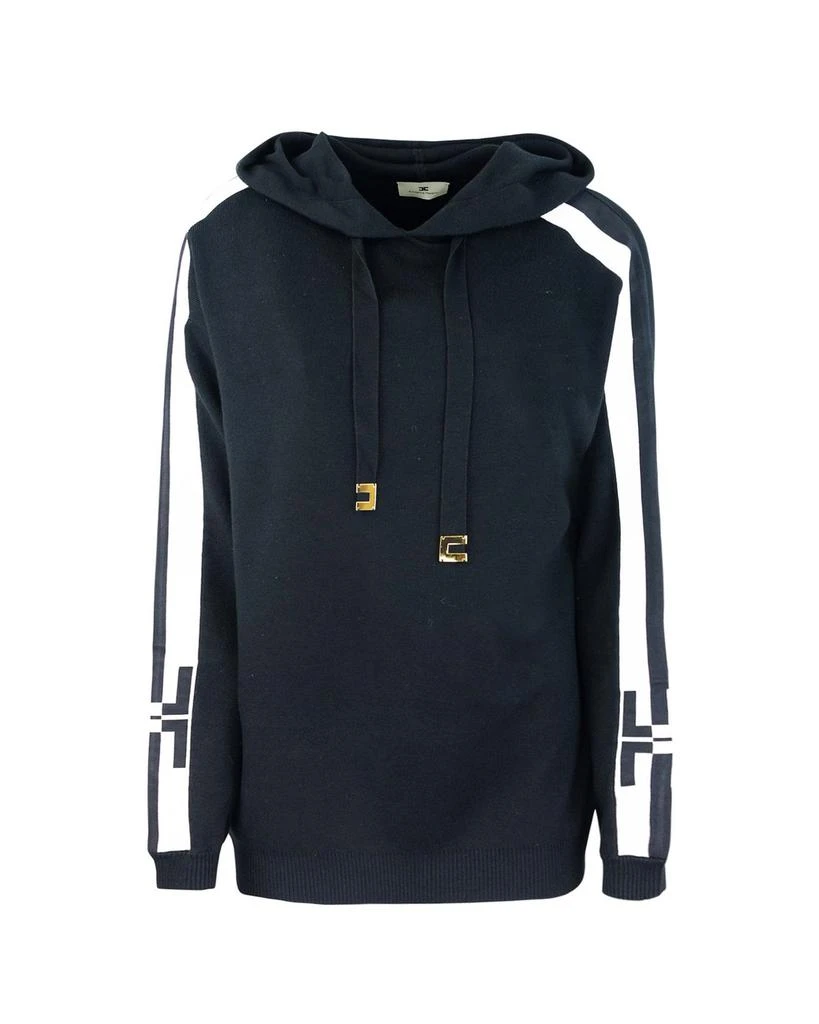 ELISABETTA FRANCHI Elisabetta Franchi Logo Banded Hooded Sweatshirt 1