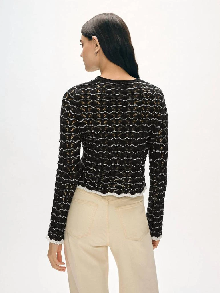 White + Warren White + Warren - Cotton Blend Pointelle Stitch Top 3