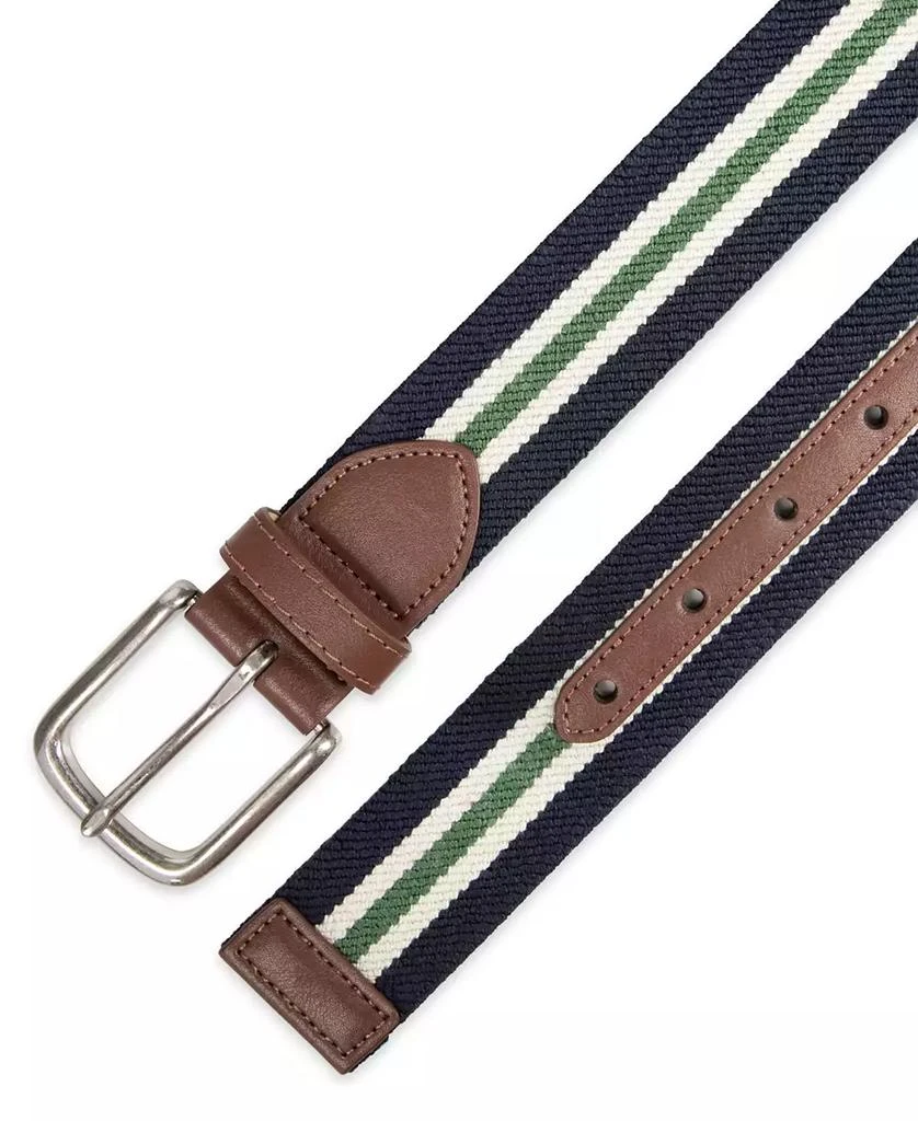 Club Room Men's Striped Fabric Stretch Casual Belt 5