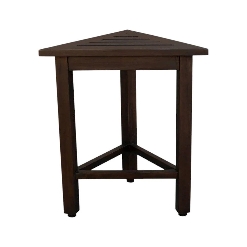 Hivvago 17" Dark Brown Teak Corner Shower Bench 3