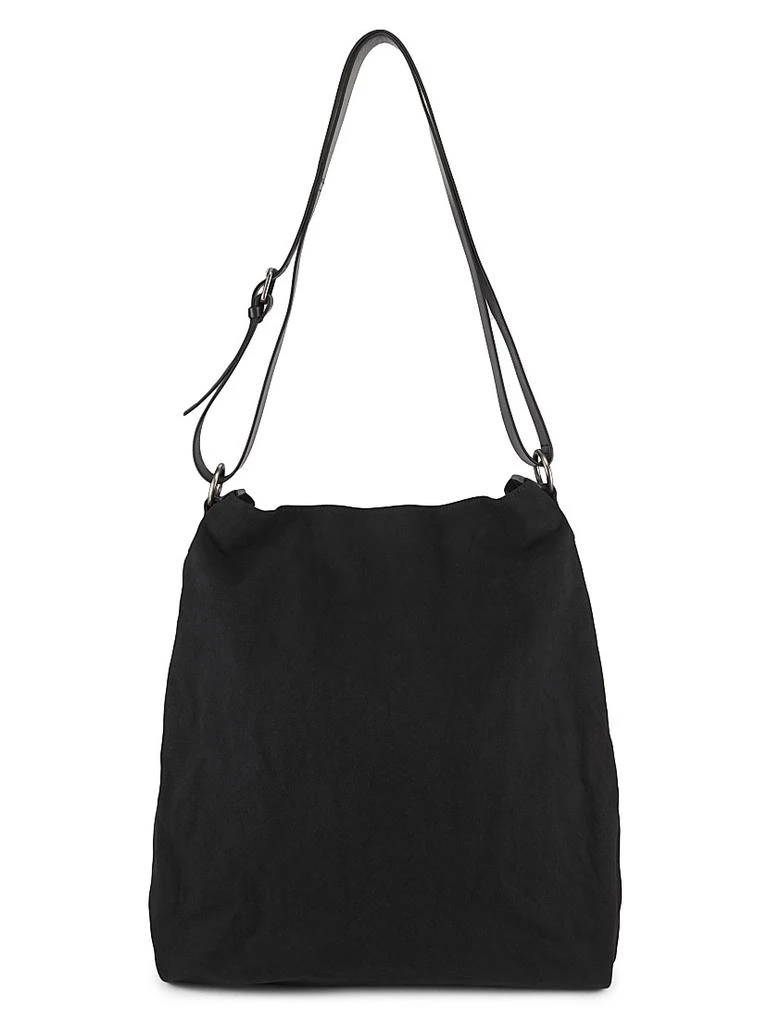 Dries Van Noten Extra-Large Canvas 
Leather Hobo Bag 1