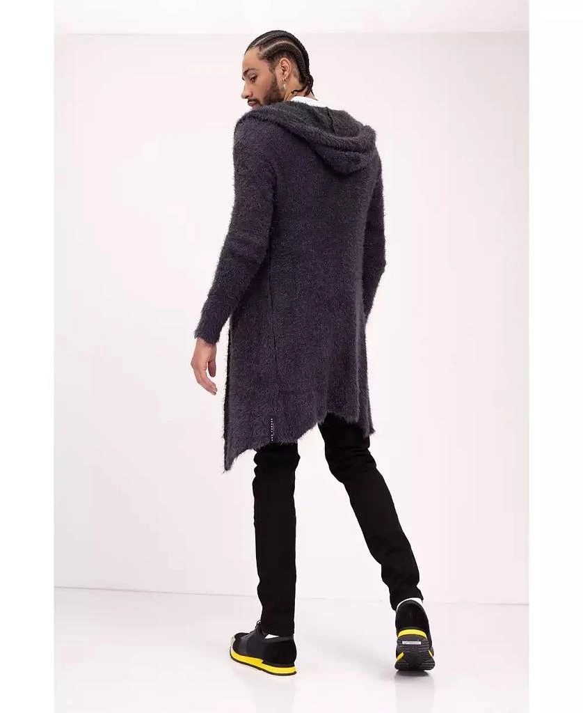 RON TOMSON Men's Modern Fuzzy Long Cardigan Sweater 2