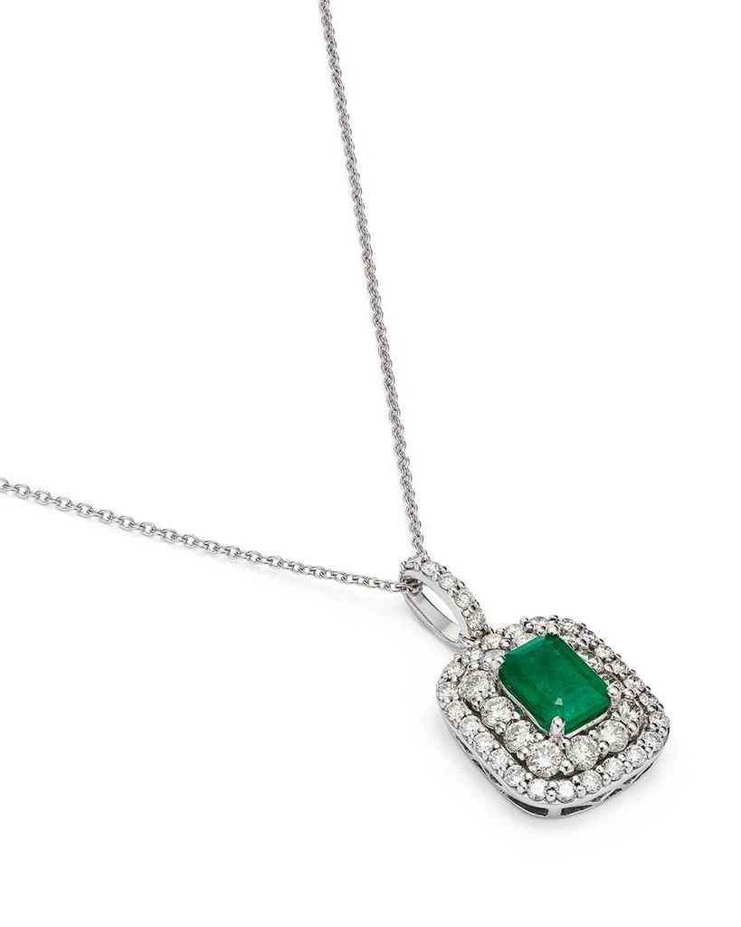 Bloomingdale
s Fine Collection Emerald 
Diamond Pendant Necklace in 14K White Gold, 18" 3