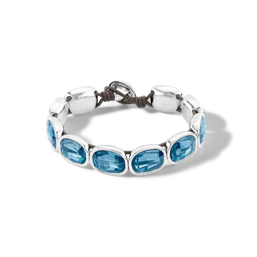 UNOde50 Blue Crystal Double Strap Bracelet 2
