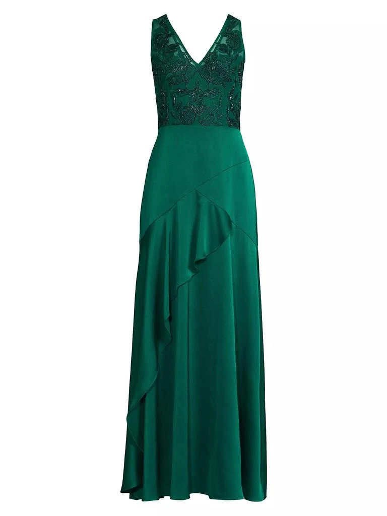 Aidan Mattox Beaded Satin Sleeveless Gown 1