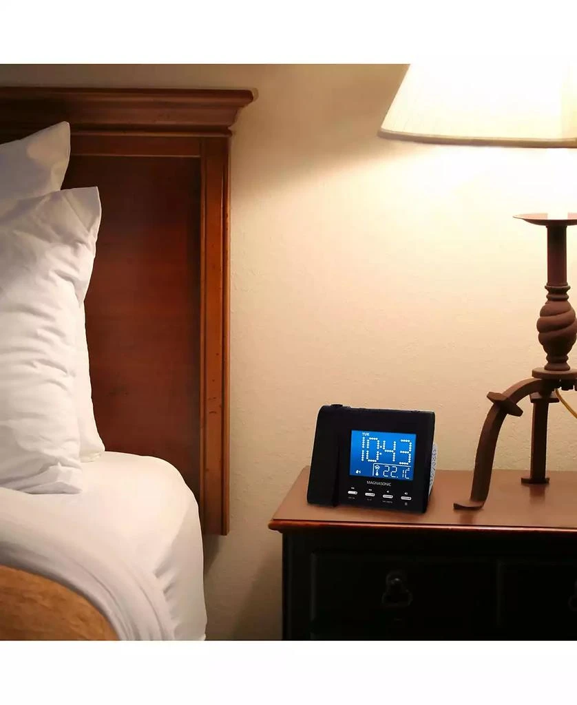 Magnasonic Projection Alarm Clock – AM/FM Radio, Auto Time Set, Dual Alarm, Temp/Date Display, Battery Backup, Bonus Aux Cable 6