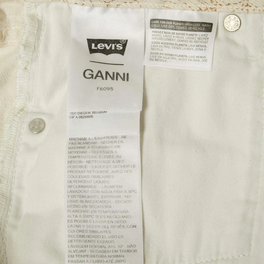 Ganni Ganni White Floral Print Denim Loose Straight Jeans M Waist 30" 5