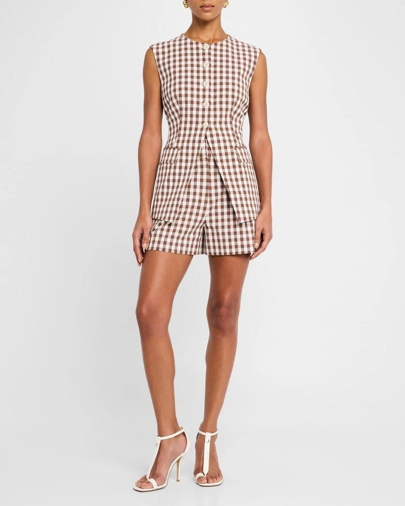 VERONICA BEARD Lois Gingham Tailored Vest 2
