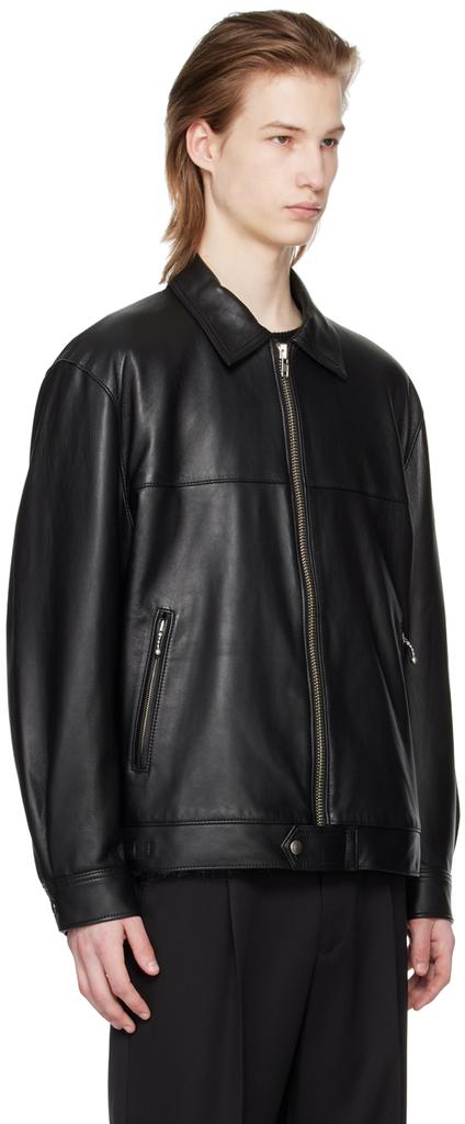 Black Zip Leather Jacket – On Sale Now with Up to 44% Off