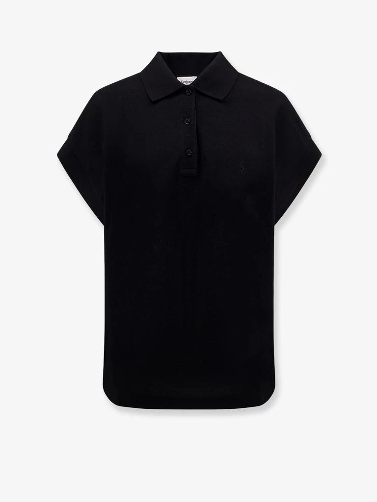 Yves Saint Laurent Cotton blend polo shirt with logo 1