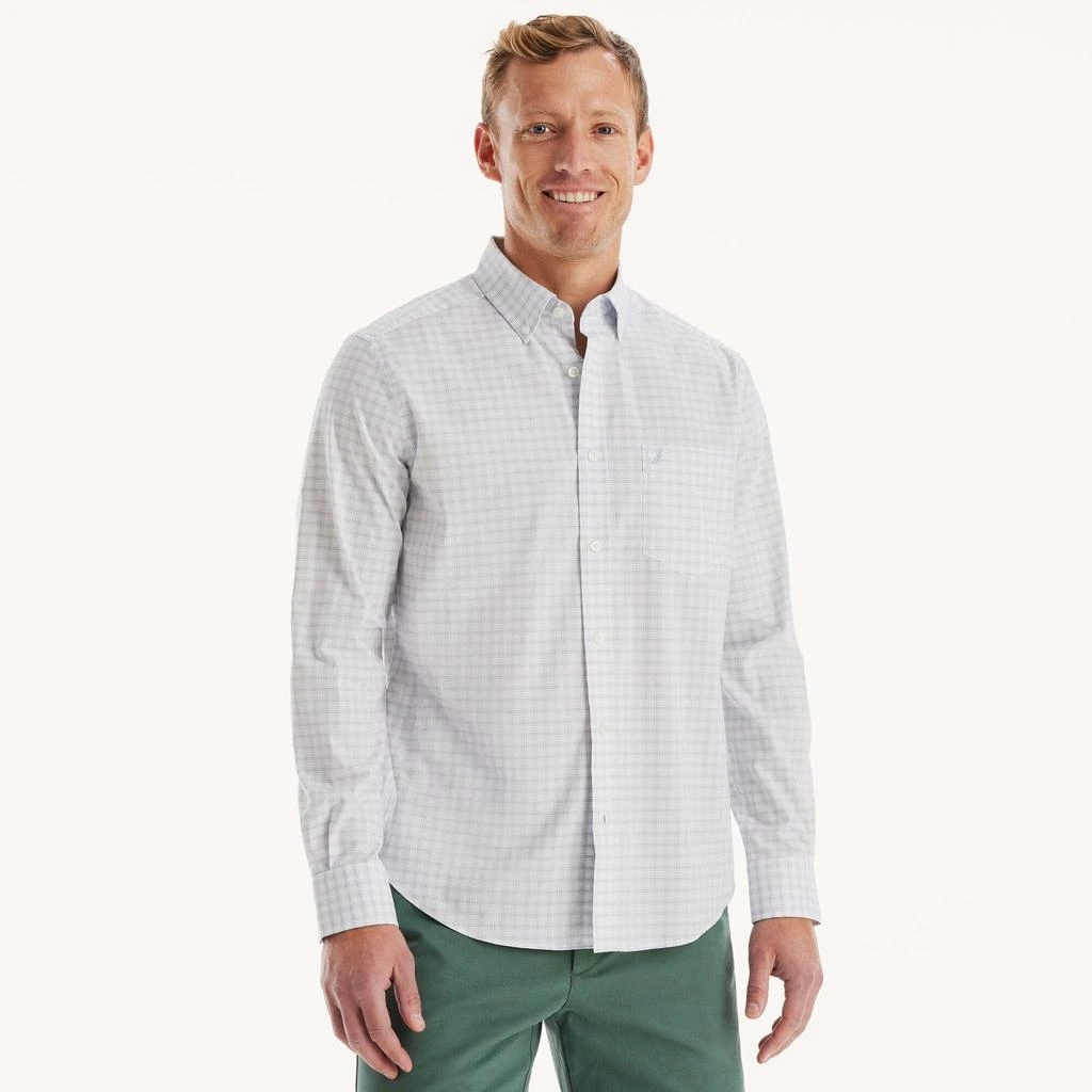 Nautica Mens Classic Fit Wrinkle-Resistant Plaid Shirt from Premium Outlets