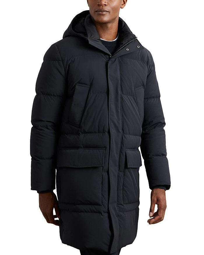 REISS Moon Longline Quilted Down Coat