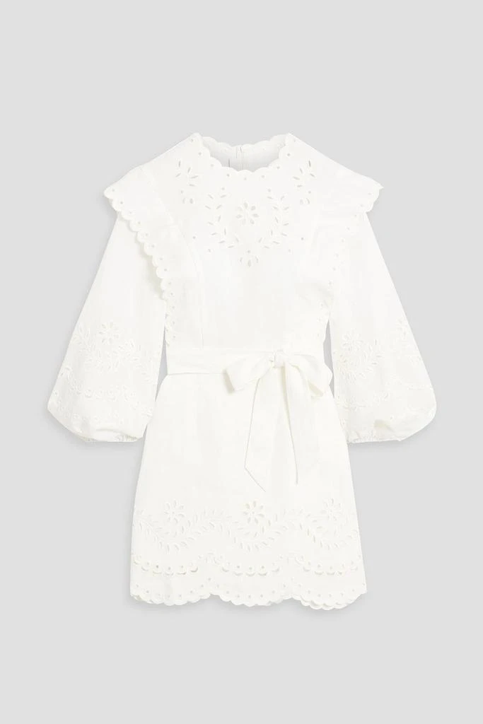 Zimmermann Broderie anglaise linen mini dress