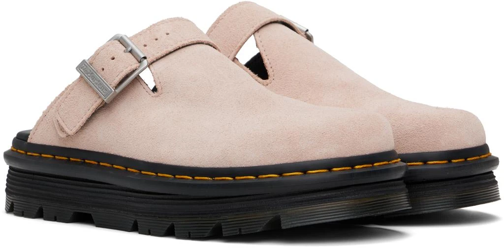 Dr. Martens Pink ZebZag Suede Slingback Platform Loafers 4