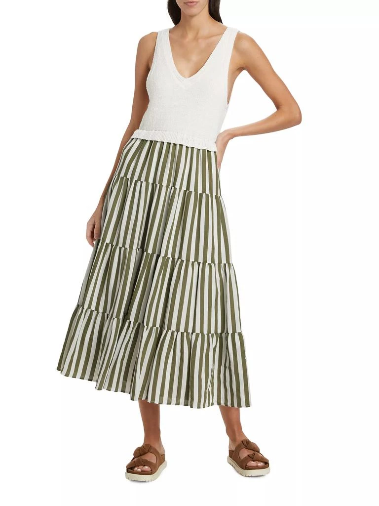 En Saison Cece Mixed-Media Midi-Dress 2